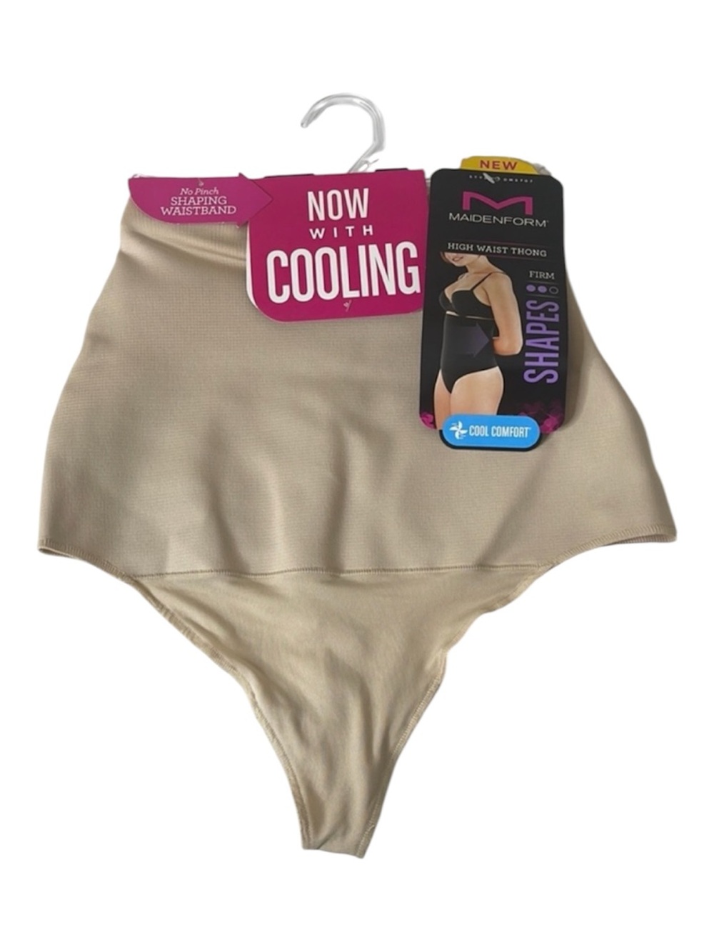 Maidenform High Waisted Shaping Thong Panty Nude / Tan Size XL